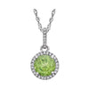 14K White Gold Peridot & 1/10 CTW Diamond 18-Inch Necklace