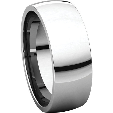 14k White Gold 7mm Light Comfort Fit Band, Size 7