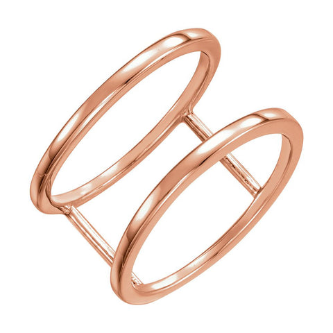 14k Rose Gold Freeform Ring Size 7