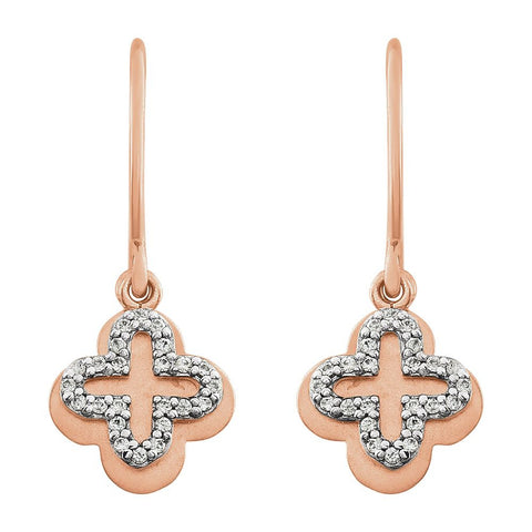 14k Rose Gold 1/8 CTW Diamond Earrings