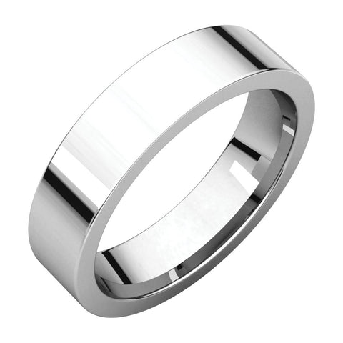 Sterling Silver 5mm Flat Comfort Fit Band, Size 11