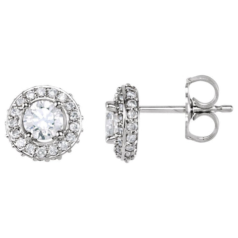 14k White Gold 3/4 CTW Diamond Earrings