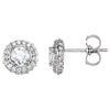 Pair of 7/8 CTTW Entourage Friction Post Stud Earrings in 14k White Gold