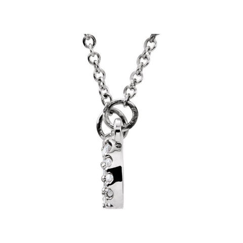 14k White Gold 1/6 CTW Diamond Soft Rectangle 16" Necklace