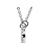 14k White Gold 1/6 CTW Diamond Soft Rectangle 16" Necklace