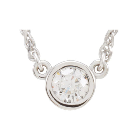 14k White Gold 1/4 CTW Diamond Solitaire 18" Necklace