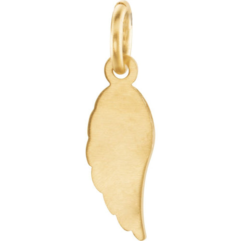 14k Yellow Gold Angel Wing Charm with Jump Ring