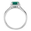 Sterling Silver Lab-Grown Emerald & .01 CTW Diamond Ring, Size 5