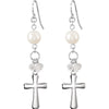 Sterling Silver 58.8X12.8mm Bridesmaid Dangle Cross Earrings With Packaging
