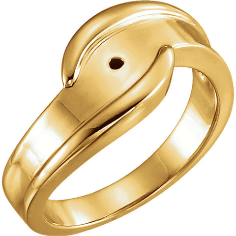 14k Yellow Gold Peg Engagement Base, Size 6