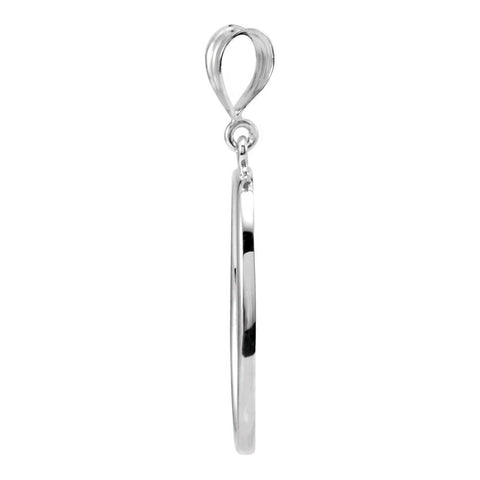 Sterling Silver 30.75x13.25mm Oval Pendant
