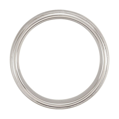 Cobalt 8mm Ridged Slightly Domed Band Size 9.5