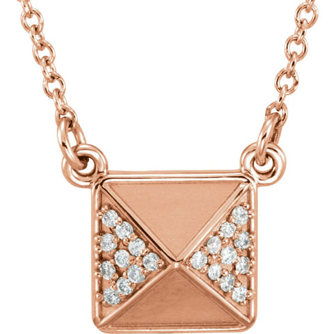 14k Rose Gold .05 CTW Diamond 16.5" Necklace