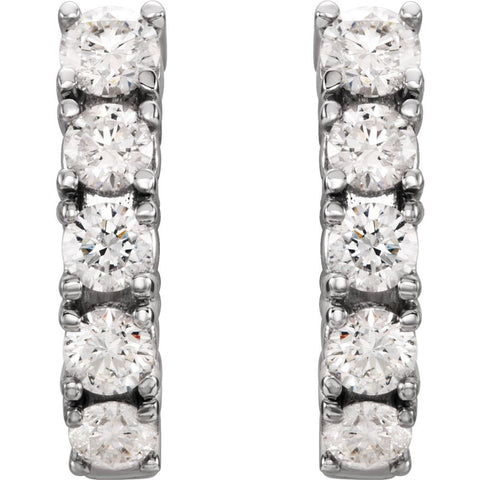 14k White Gold 1 1/2 CTW Diamond Earrings