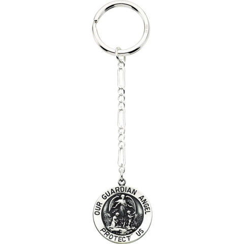 Guardian Angel Key Chain in Sterling Silver