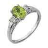 14K White Gold Peridot & 0.04 CTW Diamond Ring (Size 6)
