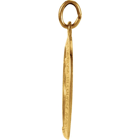 14k Yellow Gold 19x13.75mm Oval Miraculous Medal
