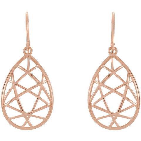 14k Rose Gold Nest Design Earrings