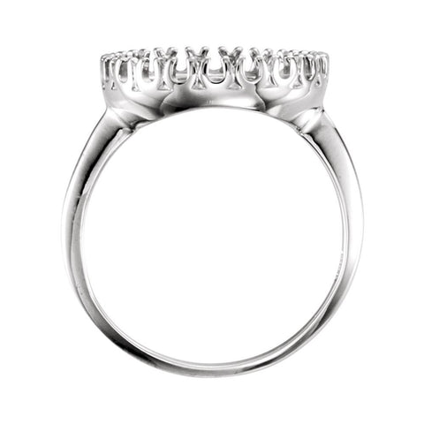 14k White Gold 13mm Coin Ring Mounting, Size 7
