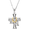 Easter Message Cross Necklace in Sterling Silver