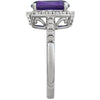 14k White Gold Amethyst & .07 CTW Diamond Ring, Size 7