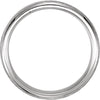 14k White Gold 5mm Half Round Comfort Fit Milgrain Hammer Finish Band Size 11