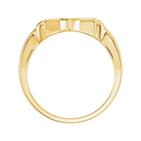 18k Yellow Gold Star of David Ring , Size 7