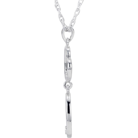 Sterling Silver Amethyst Double Heart 18" Necklace