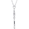 Sterling Silver Amethyst Double Heart 18" Necklace