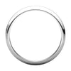 14k White Gold 3mm Half Round Tapered Band, Size 5.5
