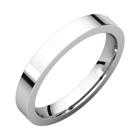 Sterling Silver 3mm Flat Band, Size 7