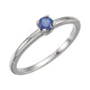 14k White Gold Chatham« Created Blue Sapphire "September" Birthstone Ring for Kids , Size 3