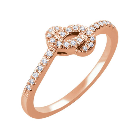 14k Rose Gold 1/6 CTW Diamond Knot Ring, Size 7