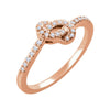 14k Rose Gold 1/6 ctw. Diamond Knot Ring, Size 7