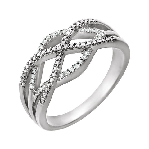 14k White Gold .07 CTW Diamond Ring, Size 7