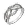 14k White Gold 0.07 ctw. Diamond Ring, Size 7