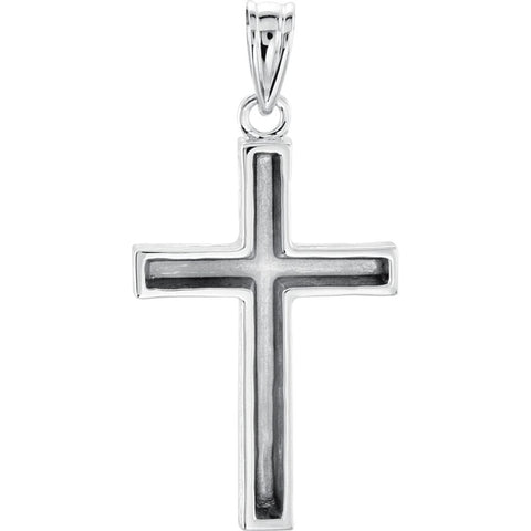 14k White Gold Cross Pendant