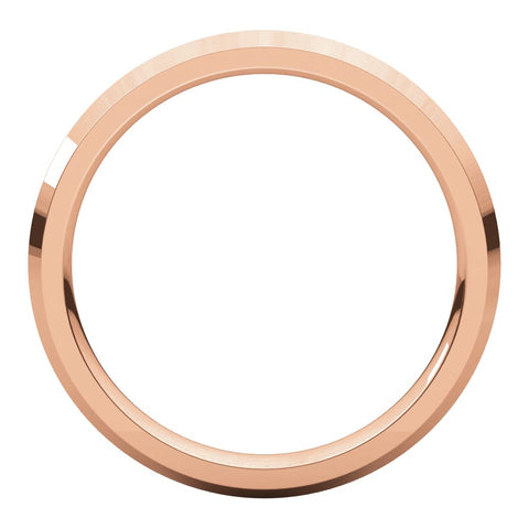 14k Rose Gold 2.5mm Knife Edge Comfort Fit Band, Size 6
