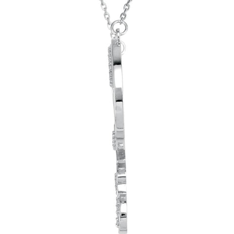 Sterling Silver 1/8 CTW Diamond "Love" Heart Infinity-Inspired 18" Necklace
