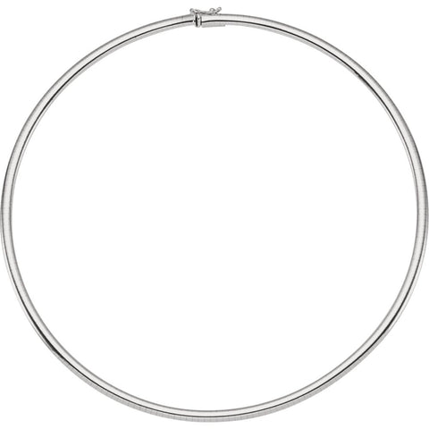 14k White Gold 4mm Omega 16" Chain