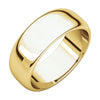 07.00 mm Half Round Band in 14K Yellow Gold ( Size 7.5 )