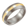 Titanium Wedding Band Ring with 14K Yellow Gold Inlay (Size 10.5 )