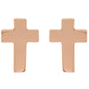 14k Rose Gold 7x5mm Cross Earrings