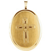 Oval Cross Locket in Gold Plated Sterling Silver