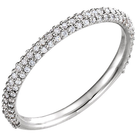 14k White Gold 1/2 CTW Diamond Band, Size 7