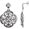 Pair of Filigree Design Earrings in Sterling Silver