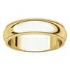 14k Yellow Gold 5mm Milgrain Comfort Fit Band, Size 8.5