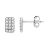 14k White Gold 1/5 ctw. Diamond Rectangle Cluster Earrings