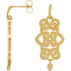 14k Yellow Gold Granulated Design Earrings with Backs