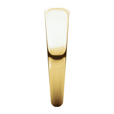 14k Yellow Gold 5mm Half Round Tapered Band, Size 8